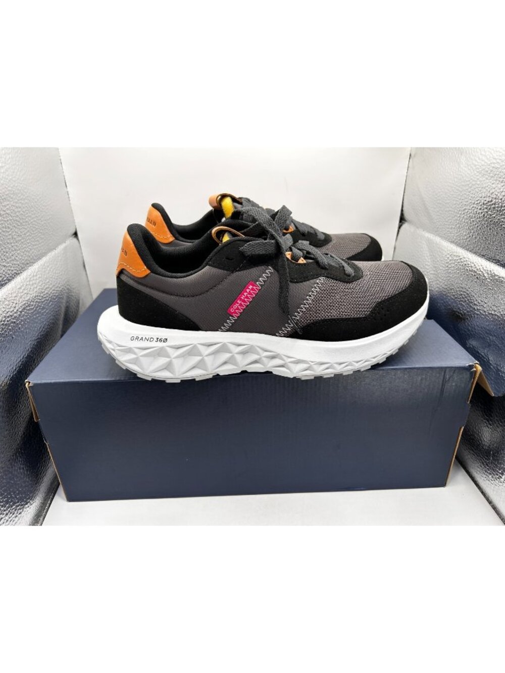 Cole Haan 2.Zerogrand All Day Runner Women's 7.5 Black Pavement White W26773 NEW